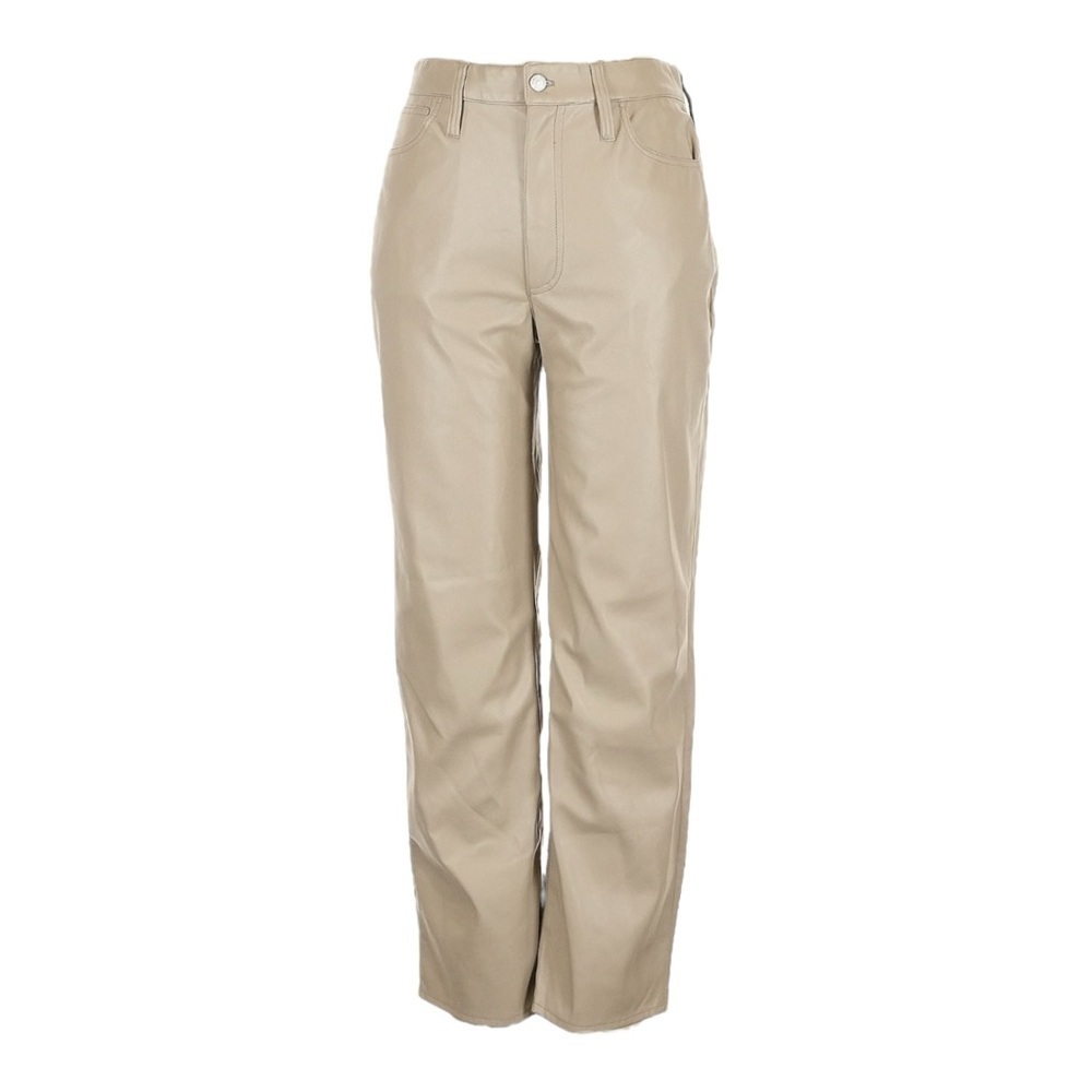 Madewell Faux Leather Perfect Vintage Straight Jeans Size 30 Beige Tan NWT $138